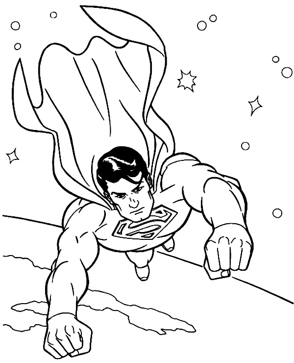 https://kolorowanki.site/wp content/uploads/2025/04/superman w kosmosie kolorowanka
