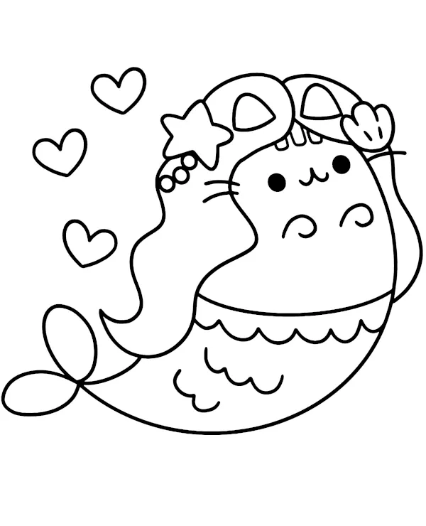 https://kolorowanki.site/wp content/uploads/2025/04/syrena kolorownka pusheen serca